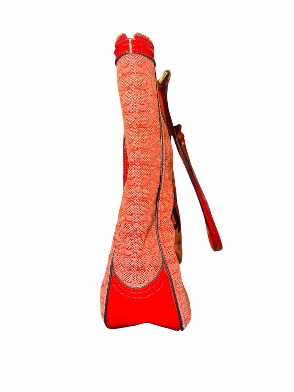 Coach Red Patterned Tote Bag